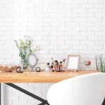 How to Create a Beauty Station 3 dressing table with painted brick wall