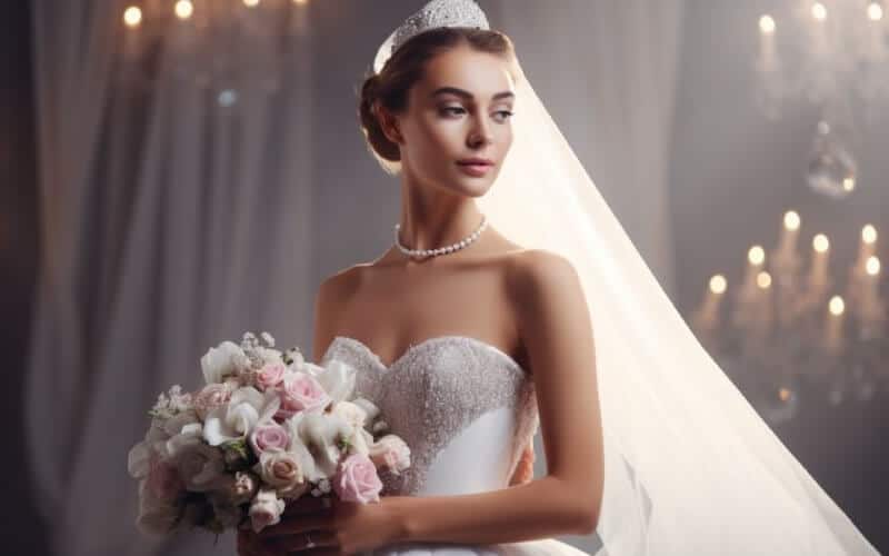 Bridal Jewellery: What To Wear on Your Wedding Day 3 bride wearing freshwater pearl necklace