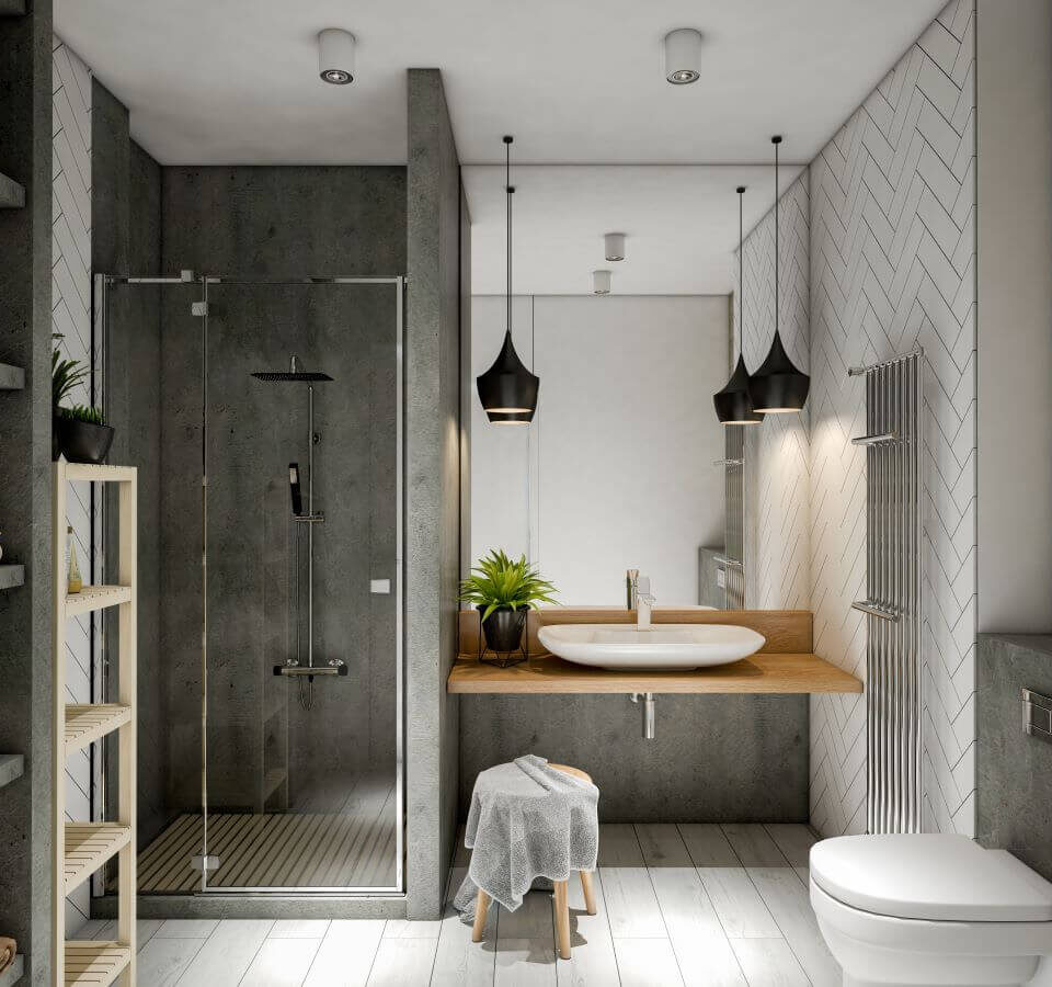 accessories in modern bathroom