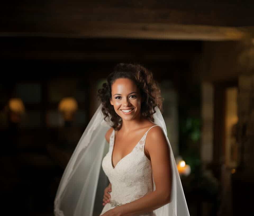 beautiful bride on wedding day