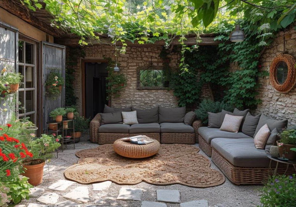 garden furniture in small london courtyard