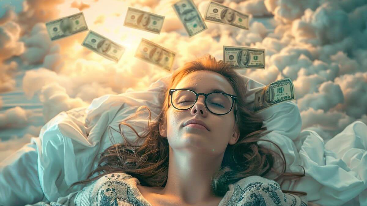 Investing in Your Sleep 2 woman dreaming about making money