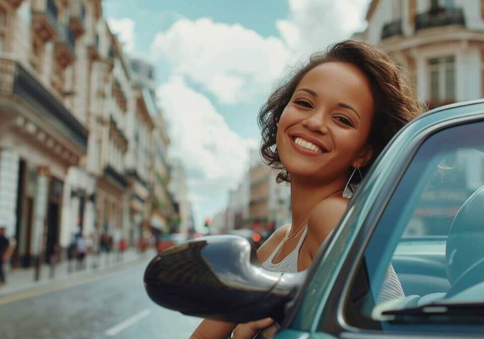 jojo in a convertible