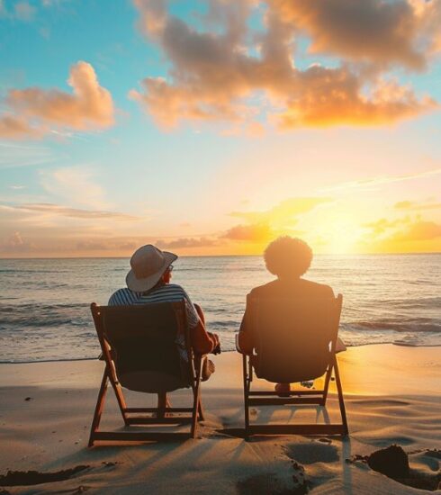 momo and jojos mums sitting on the beach