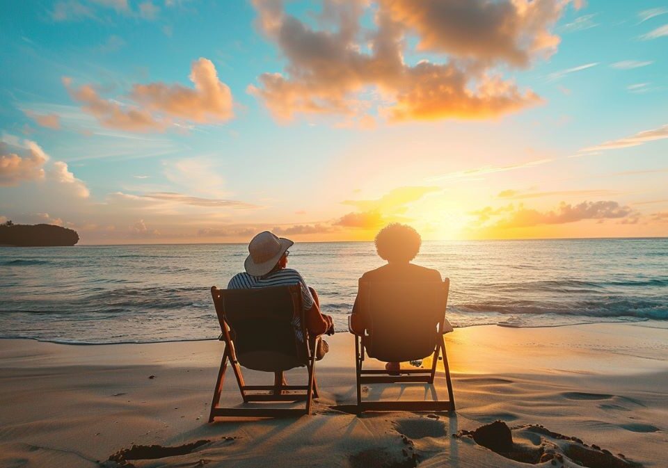 momo and jojos mums sitting on the beach
