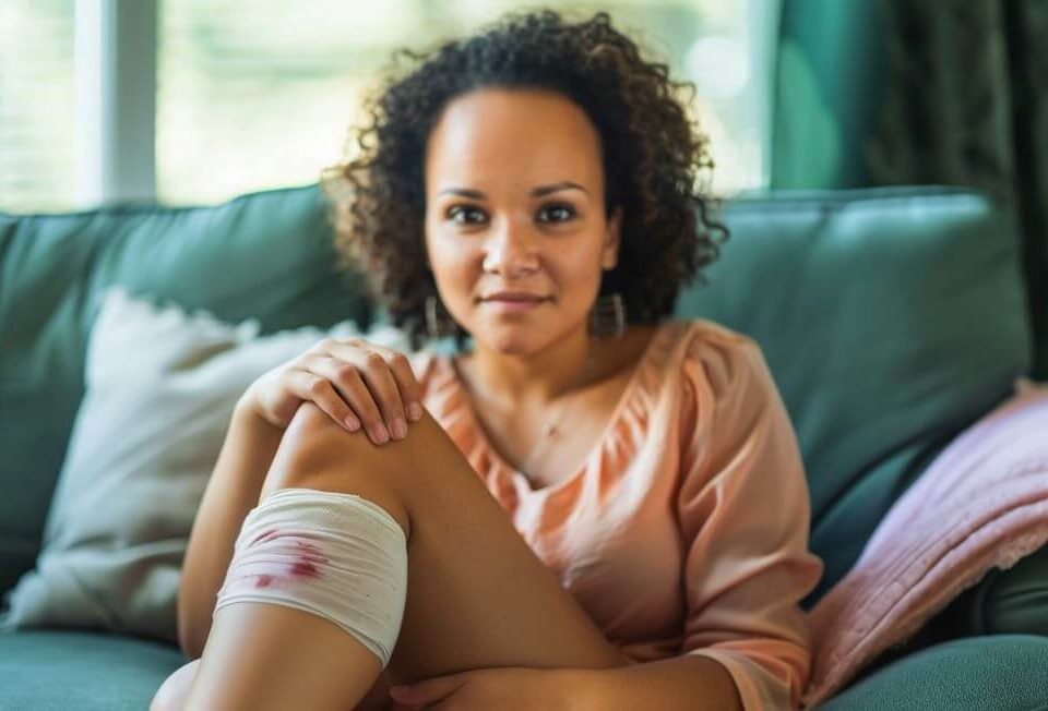 jojo with a hurt knee