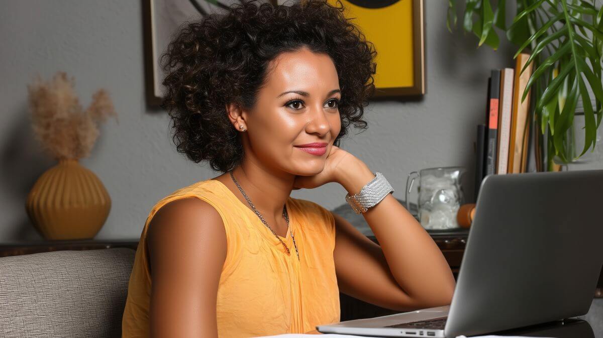 How to Settle into a Remote Job: A UK Guide for 2025 5 jojo working at her laptop