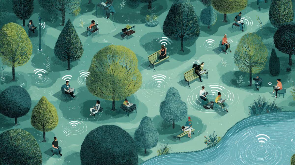 How Londoners Are Redefining Work-Life Balance 7 londoner using wifi in park