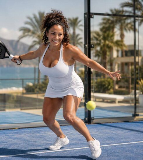 jojo playing padel