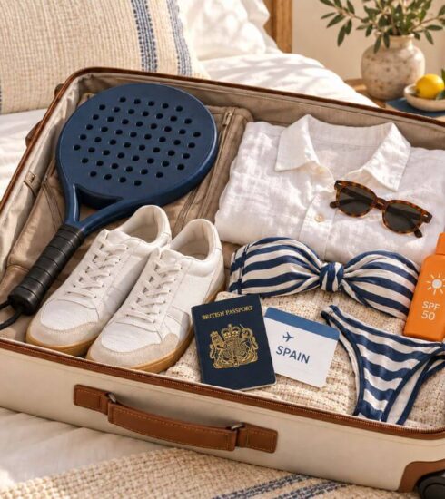 packed for padel holiday to spain